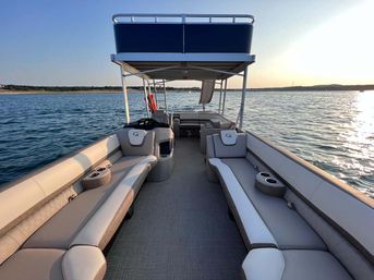 Pontoon Party at Devils Cove on the "Blue Crown": Double Decker Pontoon with BYOB, Captain & Waterslide image 5