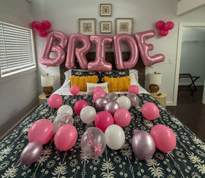 Golden Hour Ultimate Decor Package: Balloons, Backdrop, Bridal Suite, Custom Swag & More! image 4