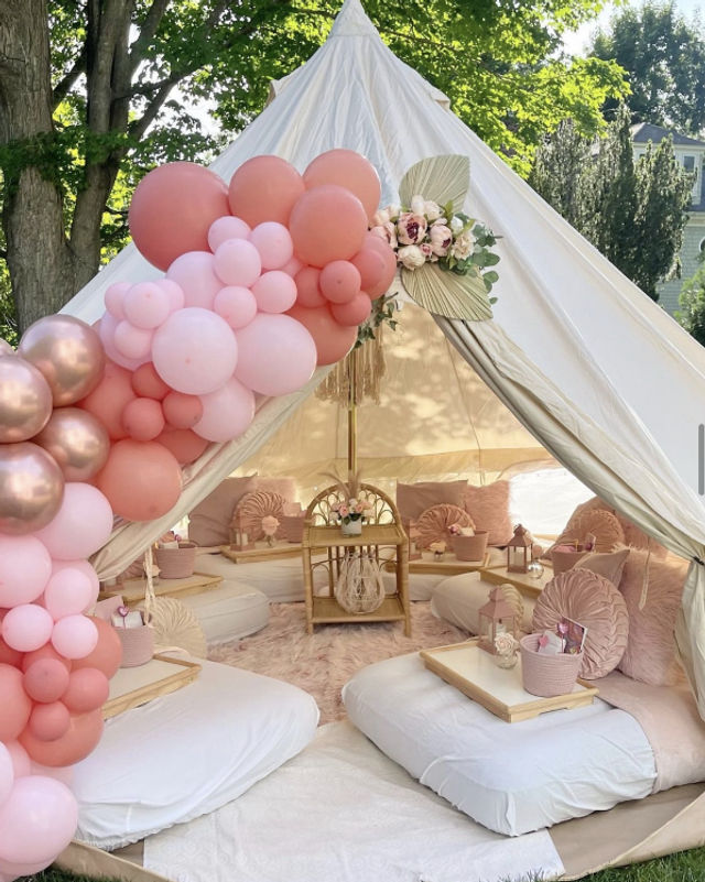 The Ultimate Vibe: Picnic + Glamping Lounge with Optional Bouquet Bar, Canvas Painting & Photobooth image 2