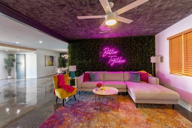 Love Oasis: Luxury Villa with Heated Pool, Mini Golf & Neon Vibes image 5