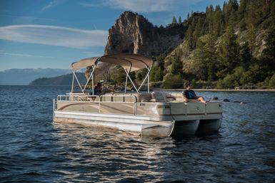 25' Bennington Tritoon Charter with Lilly Pad, Water Toys & More at Tahoe Keys Marina (BYOB) image