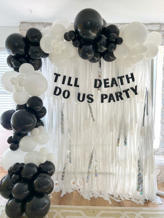 Custom Bachelorette Party Package with Backdrop, 10ft Balloon Garland, Personalized Banner, Custom Straws, Napkins & Cups image 2