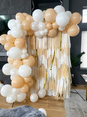 Insta-Worthy Backdrop Setup with 10 Ft Balloon Garland and Custom Banner image 4