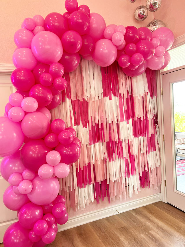 Insta-worthy Fringe Backdrop with 10 Foot Balloon Garland & Custom Banner  image 3