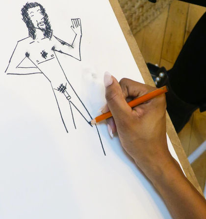 Cheeky Nude Model Drawing Class Party with Group Photo: The Artful Bachelorette image 5