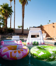 Poolside Cinema: Movie Night by The Pool with Floaties, Popcorn Machine, Projector/Speaker & Snacks All Included image 1