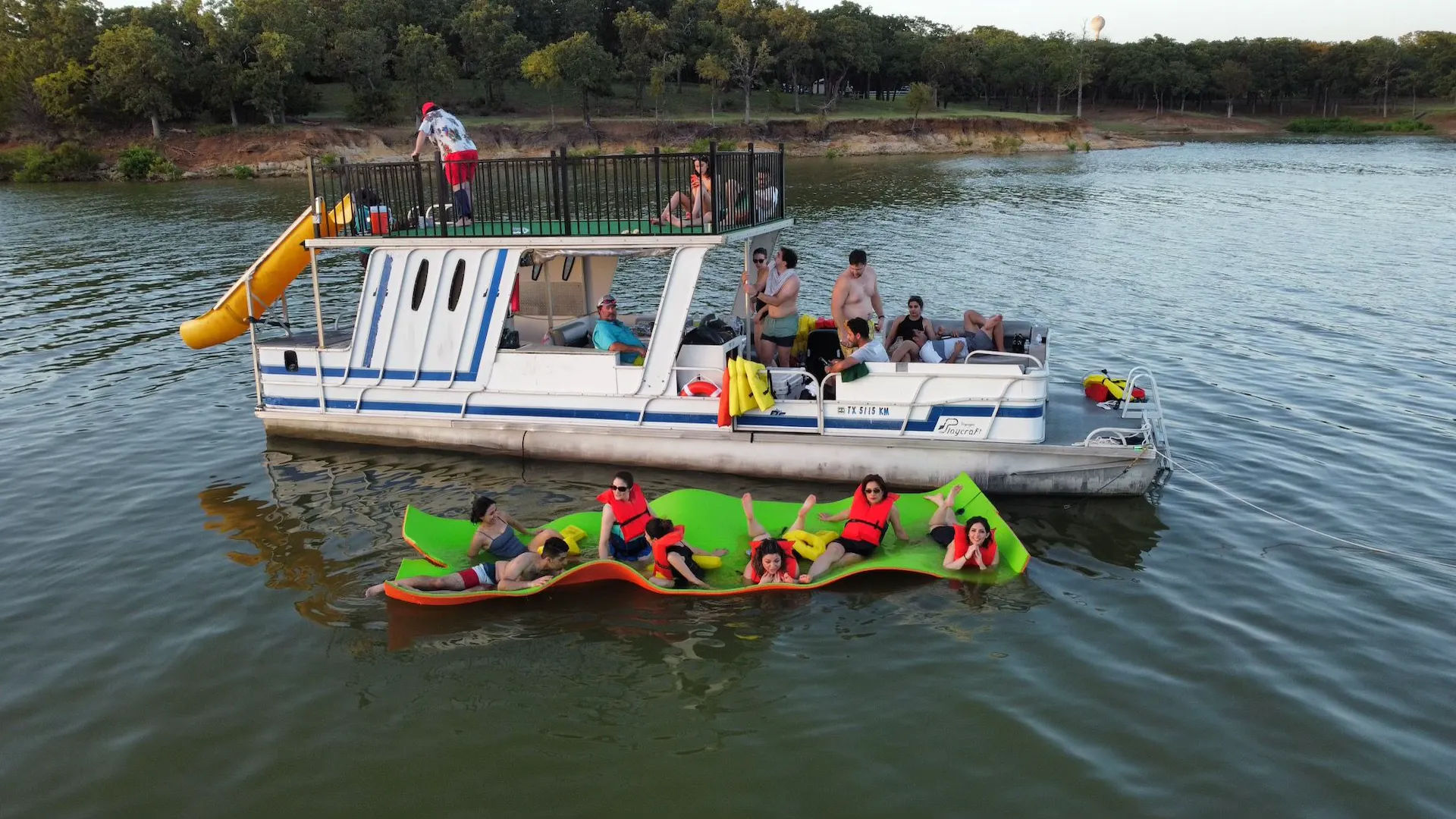 Double Decker Waterslide Party Boat Charter with Captain image 4