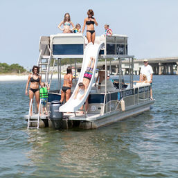 Double Decker Waterslide Party Boat Charter with Captain image 1