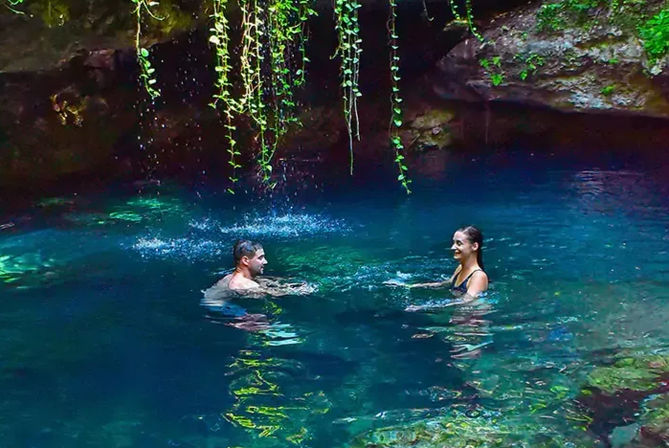 Semi-Private 3 Waterfall Cenotes Experience with Zipline & Tequila Tasting image 14
