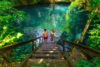 Semi-Private 3 Waterfall Cenotes Experience with Zipline & Tequila Tasting image 2