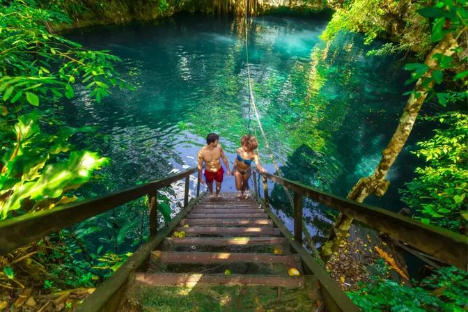 Semi-Private 3 Waterfall Cenotes Experience with Zipline & Tequila Tasting image 2