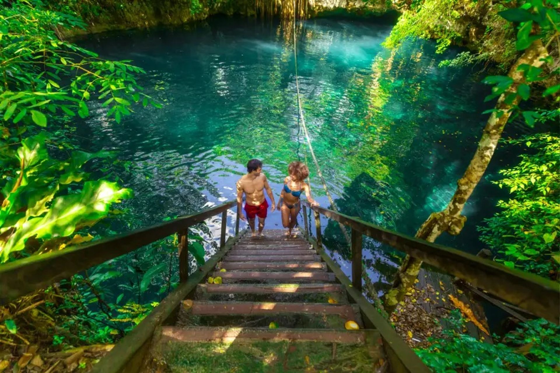 Semi-Private 3 Waterfall Cenotes Experience with Zipline & Tequila Tasting image 2