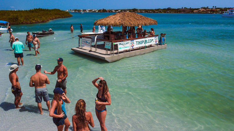 BYOB Floating Tiki Boat Party in Ponce Inlet: Tiki Bar, Bluetooth Sound System, and Party Lighting image 7