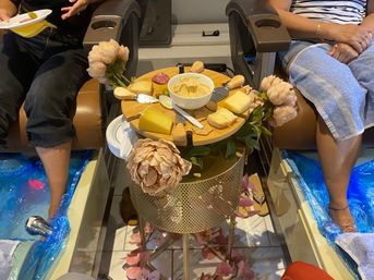 Private Nail Salon Spa Party with Charcuterie Board, Champagne, and Decor Setup image 4