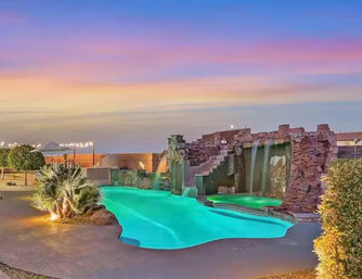 The Luxe Lounge: Waterfall Pool, Hot Tub, Backyard Vibes & Strip Views image 20