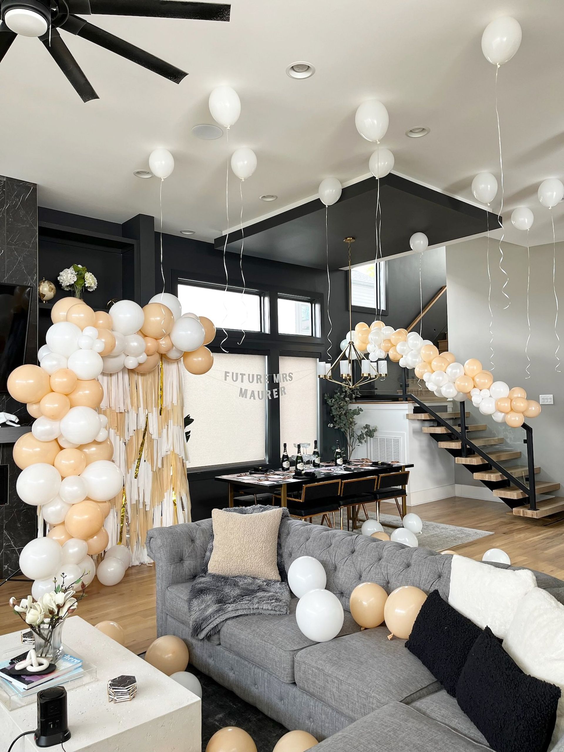 Ultimate Bachelorette Party Decor Package with Personalized Backdrops, Balloon Garlands, Fiancé Face Fans, and More image 1