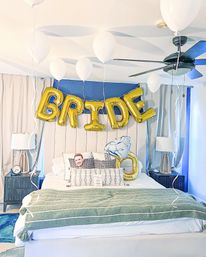 Ultimate Bachelorette Party Decor Package with Personalized Backdrops, Balloon Garlands, Fiancé Face Fans, and More image 8