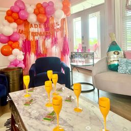 Insta-Worthy Decoration Package & Setup with Bedroom Suite Decor, Extra Balloon Garland, and Custom Banner image 5