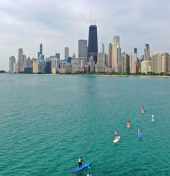 Paddle Board Experience on Lake Michigan Overlooking City Views image 6
