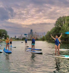 Paddle Board Experience on Lake Michigan Overlooking City Views image 2