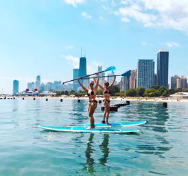 Paddle Board Experience on Lake Michigan Overlooking City Views image 1