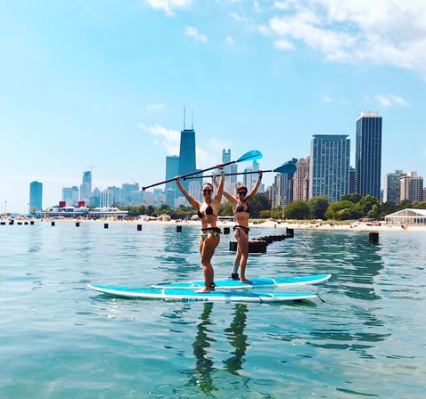 Paddle Board Experience on Lake Michigan Overlooking City Views image 1