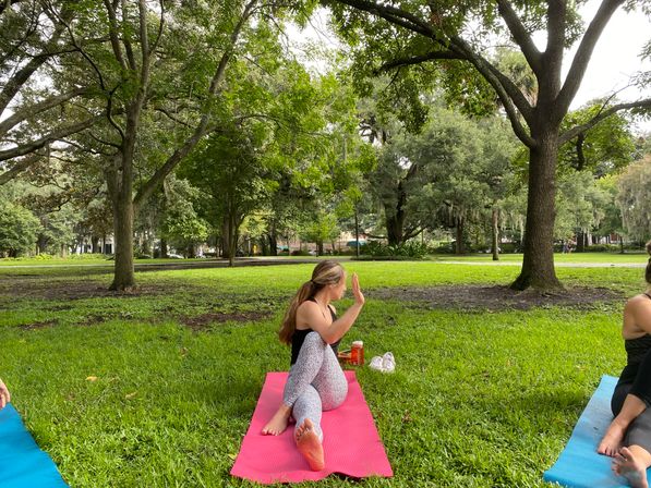 Private Yoga Class with Custom Playlists, Mimosa Add-Ons, and Cold Lavender Eye Towels image 10