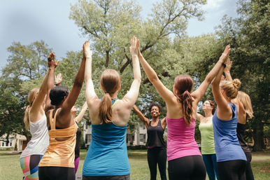 Custom Yoga Class with Fun Playlists, Mimosa Add-Ons, and Cold Lavender Eye Towels image