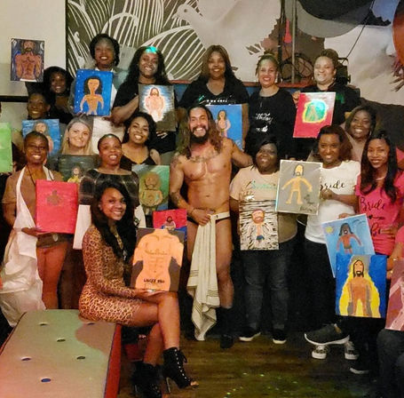 Booze N' Brush Nearly Nude Male Model Painting Class with Pro Instructor: Public or Private Options Available image 3