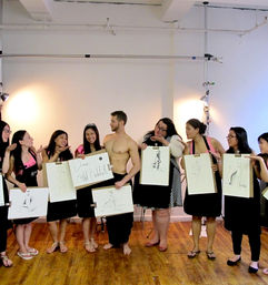 The Artful Bachelorette: Cheeky & Tasteful Drawing Class Party with Male Model & Group Photo image 2