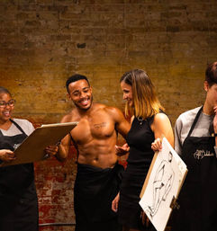 The Artful Bachelorette: Cheeky & Tasteful Drawing Class Party with Male Model & Group Photo image