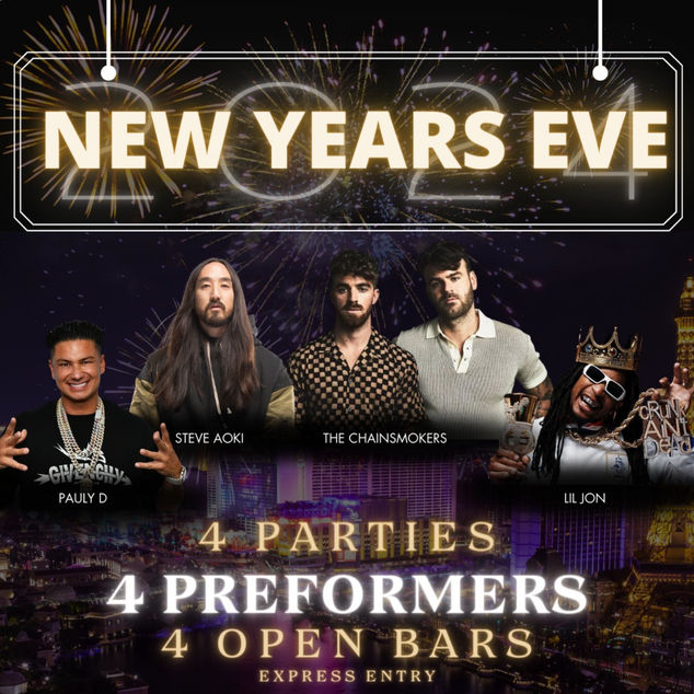 Thumbnail image for VIP NYE Las Vegas Club Party Packages: The Chainsmokers, Steve Aoki, Lil Jon, Pauly D