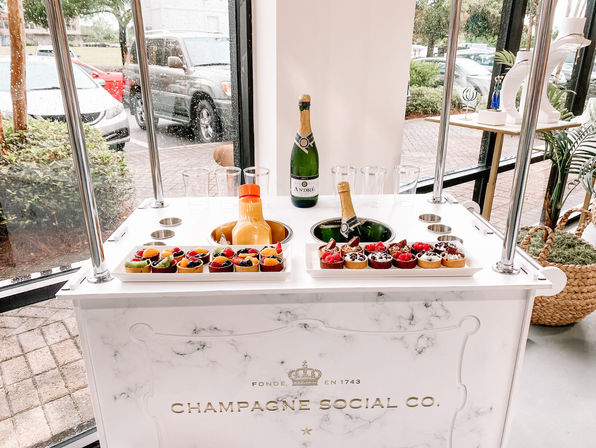 Champagne Cart Rental & Delivery with Champagne Buckets and Plastic Flutes All Included in Your Package image 11