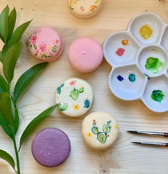 Macaron Painting Class with Watercolor Tutorial & Macaron Gift Box image 4