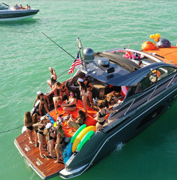 Premium BYOB Yacht Rental: Pristine Miami Cruise with Captain and Floating Oasis Lounge Pad image 3