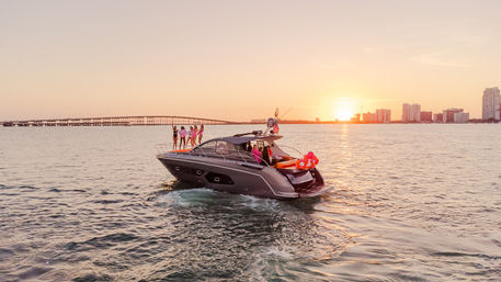 Premium BYOB Yacht Rental: Pristine Miami Cruise with Captain and Floating Oasis Lounge Pad image