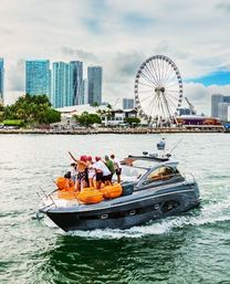 Premium BYOB Yacht Rental: Pristine Miami Cruise with Captain and Floating Oasis Lounge Pad image 31
