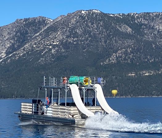 Double Decker Party Barge Charter with Propane Grills, Lilly Pad, Waterslides & More at Tahoe Keys Marina (BYOB) image 34