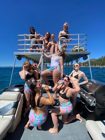 Double Decker Party Barge Charter with Propane Grills, Lilly Pad, Waterslides & More at Tahoe Keys Marina (BYOB) image 9