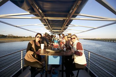 River Queen Pedal Pontoon BYOB Party Cruise Boat with Music City Skyline image 11