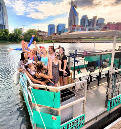 River Queen Pedal Pontoon BYOB Party Cruise Boat with Music City Skyline image