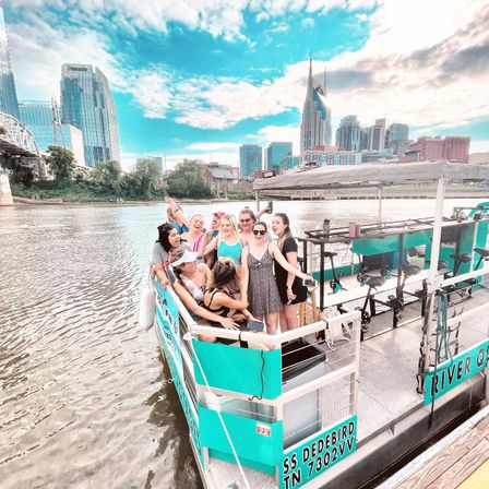 River Queen Pedal Pontoon BYOB Party Cruise Boat with Music City Skyline image 14