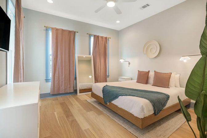 Hip Art-Filled Uptown Oasis with Heated Pool and Parking image 10