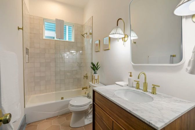 Hip Art-Filled Uptown Oasis with Heated Pool and Parking image 14