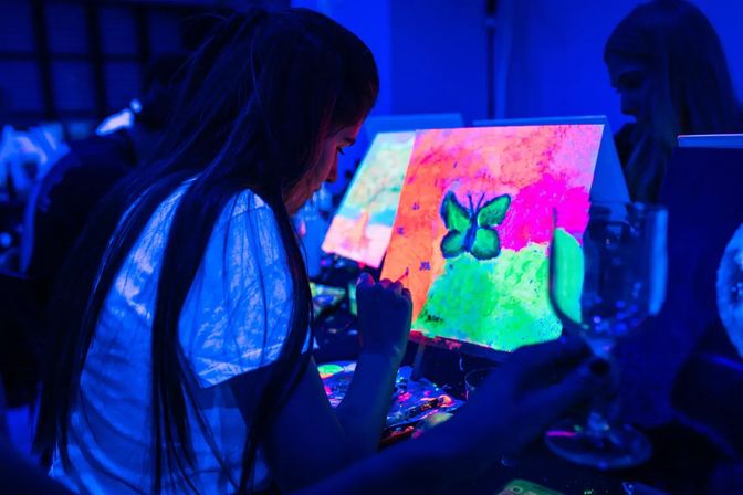 Neon Brush: Sip & Paint Workshop in the Dark  image 5