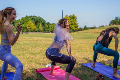 Bride Vibe Yoga's Custom Yoga Class with Fun Playlists, Mimosa Add-Ons, and Cold Lavender Eye Towels image 12