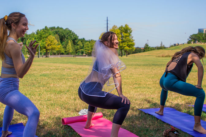 Bride Vibe Yoga's Custom Yoga Class with Fun Playlists, Mimosa Add-Ons, and Cold Lavender Eye Towels image 12