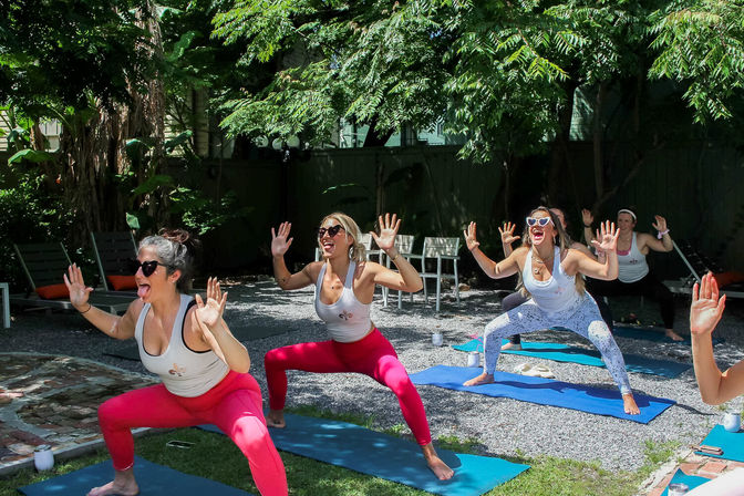 Private Yoga Class with Custom Playlists, Mimosa Add-Ons, and Cold Lavender Eye Towels image 23