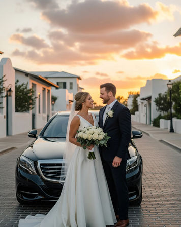 Luxury Bride & Groom Getaway Car Service for a Stylish Wedding Exit image 2