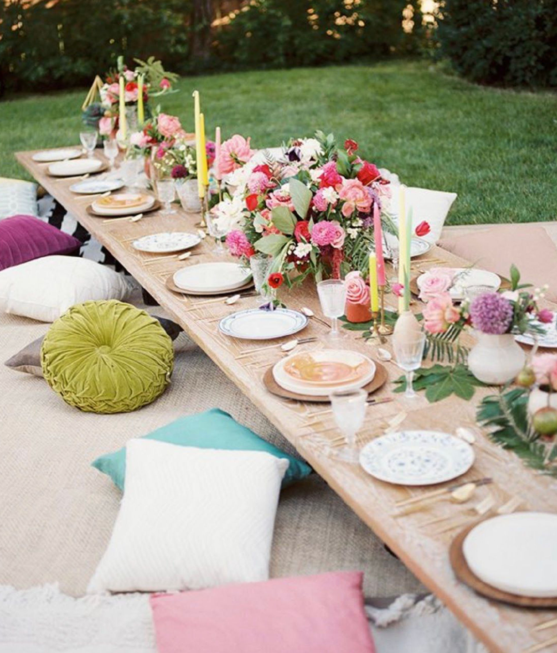 Luxury Picnic Setup with Charcuterie Spread, Flower Arrangements, and Decor Setup image 1